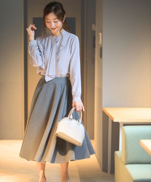 Ehre style(エーレスタイル)の「高見えジャージ素材シワなし!毎日着られる(スカート・レディース・ブラック/グレー・FREE)」の7枚目の写真