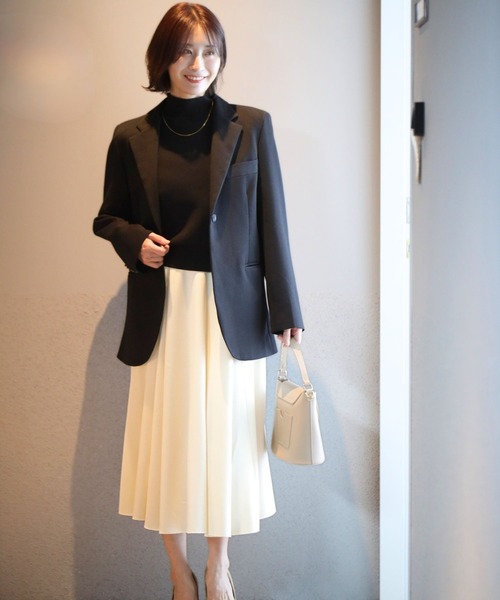 Ehre style(エーレスタイル)の「高見えジャージ素材シワなし!毎日着られる(スカート・レディース・ブラック/グレー・FREE)」の11枚目の写真