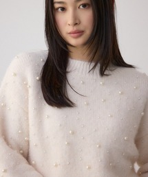 AZUL by moussy | パールビジューニットトップス(ニット/セーター)