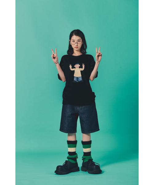 LAUGHER（ラファー）の「[PAT&MAT] モーションパットTシャツ - ブラック（Tシャツ/カットソー・レディース・ブラック・LARGE/MEDIUM/X-LARGE）」の7枚目の写真