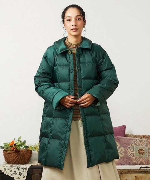 リバーシブル】Flor Alta ロングダウンコート（ダウンジャケット