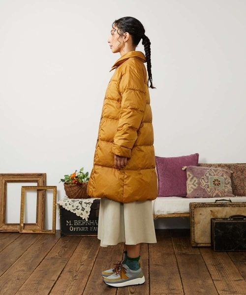 Jocomomola(ホコモモラ)の「【リバーシブル】Flor Alta ロングダウンコート(ダウンジャケット/コート・レディース・グリーン/ネイビー/マスタード・42/40)」の14枚目の写真