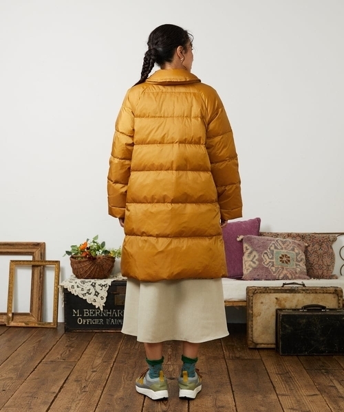 Jocomomola(ホコモモラ)の「【リバーシブル】Flor Alta ロングダウンコート(ダウンジャケット/コート・レディース・グリーン/ネイビー/マスタード・42/40)」の13枚目の写真
