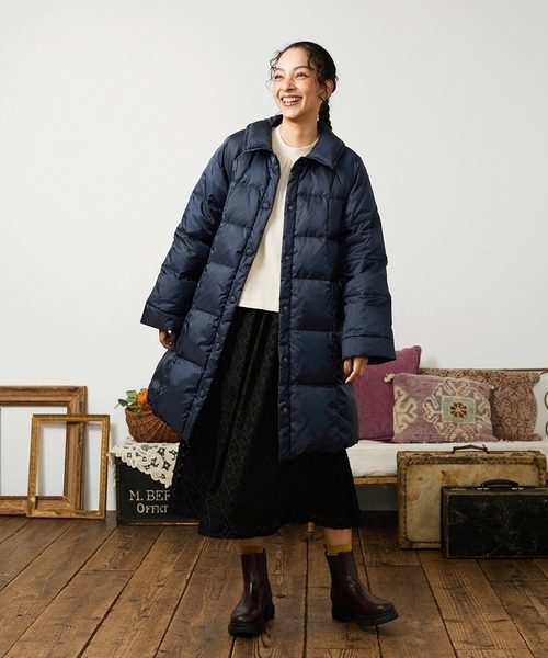 Jocomomola(ホコモモラ)の「【リバーシブル】Flor Alta ロングダウンコート(ダウンジャケット/コート・レディース・グリーン/ネイビー/マスタード・42/40)」の16枚目の写真