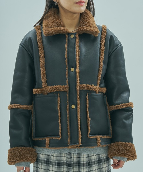 ローズバッド（ROSE BUD）/FAUX MOUTON ２WAY JACKET セール】FAUX MOUTON 2WAY JACKET（その他アウター）｜ROSE BUD