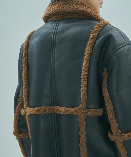 ROSE BUD(ローズバッド)の「FAUX MOUTON 2WAY JACKET(その他アウター・レディース・ブラック/オフホワイト・ONE SIZE)」の17枚目の写真