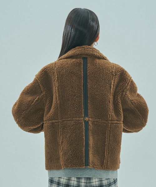 ROSE BUD(ローズバッド)の「FAUX MOUTON 2WAY JACKET(その他アウター・レディース・ブラック/オフホワイト・ONE SIZE)」の8枚目の写真
