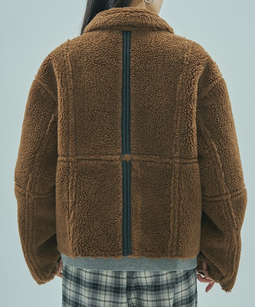 ROSE BUD(ローズバッド)の「FAUX MOUTON 2WAY JACKET(その他アウター・レディース・ブラック/オフホワイト・ONE SIZE)」の9枚目の写真