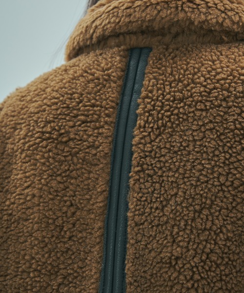 ROSE BUD(ローズバッド)の「FAUX MOUTON 2WAY JACKET(その他アウター・レディース・ブラック/オフホワイト・ONE SIZE)」の5枚目の写真