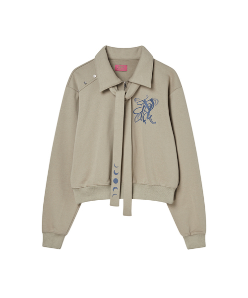 NYXX（エヌワイエックスエックス）の「SNAP COLLAR SWEATSHIRT_SCALF SET LIGHT KHAKI（スウェット・レディース・その他・FREE）」の2枚目の写真