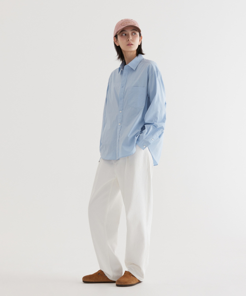 COVERNAT（カバーナット）の「ルーズフィットポプリンシャツ Blue（シャツ/ブラウス・レディース・その他・SMALL/MEDIUM/LARGE/X-LARGE/XX-LARGE/X-SMALL）」の10枚目の写真