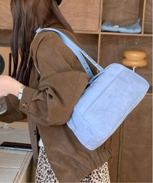 フェイクスエードスタッズボストンバッグ