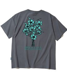 フラワーバンドルグラフィックTシャツ - グレー