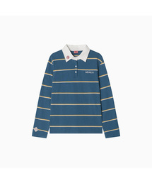 MNS Striped Cotton Collar T Shirt_Blue