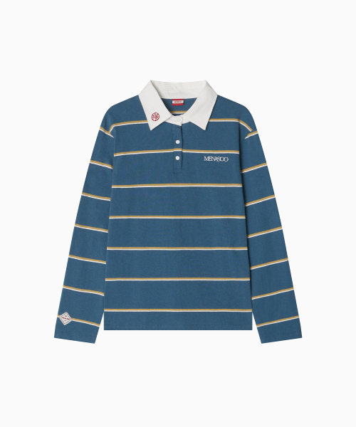 MENASOO(ミナス)の「MNS Striped Cotton Collar T Shirt_Blue(ポロシャツ・レディース・ブルー・F)」の11枚目の写真