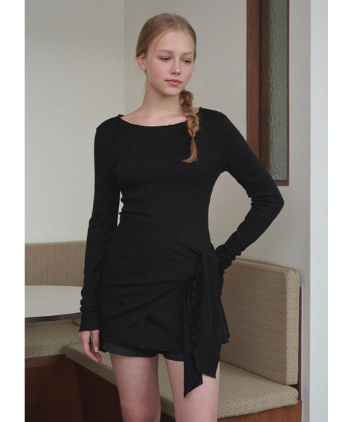 MICANE(ミケーネ)の「エッシュビー ミニドレス-スカーフセットアップ(ワンピース・レディース・ブラック/ヘザーグレー・X-SMALL/SMALL/MEDIUM/LARGE/X-LARGE)」の7枚目の写真