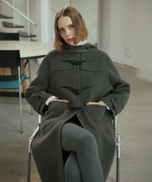 YUPPE(ヨッペ)の「BOUCLE DUFFLE COAT_KHAKI(チェスターコート・レディース・その他・FREE)」の6枚目の写真