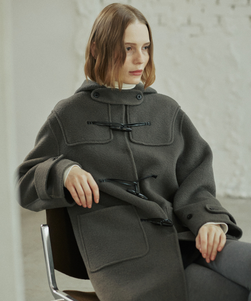 YUPPE(ヨッペ)の「BOUCLE DUFFLE COAT_KHAKI(チェスターコート・レディース・その他・FREE)」の7枚目の写真