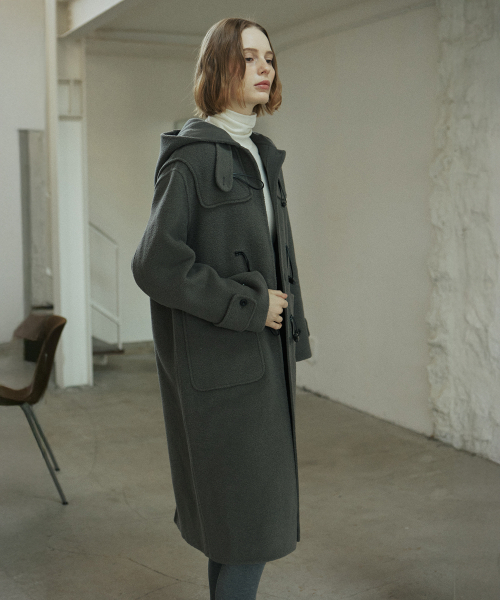 YUPPE(ヨッペ)の「BOUCLE DUFFLE COAT_KHAKI(チェスターコート・レディース・その他・FREE)」の4枚目の写真