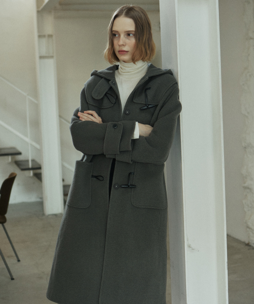 YUPPE(ヨッペ)の「BOUCLE DUFFLE COAT_KHAKI(チェスターコート・レディース・その他・FREE)」の2枚目の写真