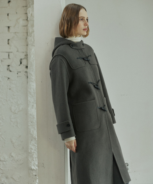 YUPPE(ヨッペ)の「BOUCLE DUFFLE COAT_KHAKI(チェスターコート・レディース・その他・FREE)」の3枚目の写真