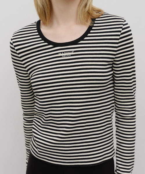 MARITHE + FRANCOIS GIRBAUD(マリテフランソワジルボー)の「W DEEP NECK LONG SLEEVE(Tシャツ/カットソー・レディース・Black/アイボリー/ヘザーグレー・MEDIUM/SMALL)」の7枚目の写真