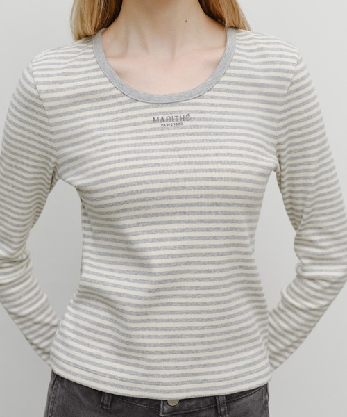MARITHE + FRANCOIS GIRBAUD(マリテフランソワジルボー)の「W DEEP NECK LONG SLEEVE(Tシャツ/カットソー・レディース・Black/アイボリー/ヘザーグレー・MEDIUM/SMALL)」の14枚目の写真