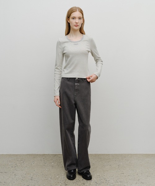 MARITHE + FRANCOIS GIRBAUD(マリテフランソワジルボー)の「W DEEP NECK LONG SLEEVE(Tシャツ/カットソー・レディース・Black/アイボリー/ヘザーグレー・MEDIUM/SMALL)」の11枚目の写真