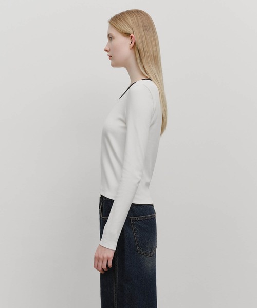 MARITHE + FRANCOIS GIRBAUD(マリテフランソワジルボー)の「W DEEP NECK LONG SLEEVE(Tシャツ/カットソー・レディース・Black/アイボリー/ヘザーグレー・MEDIUM/SMALL)」の19枚目の写真
