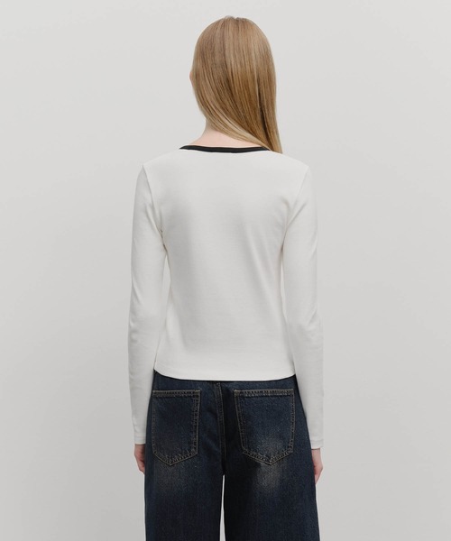 MARITHE + FRANCOIS GIRBAUD(マリテフランソワジルボー)の「W DEEP NECK LONG SLEEVE(Tシャツ/カットソー・レディース・Black/アイボリー/ヘザーグレー・MEDIUM/SMALL)」の20枚目の写真