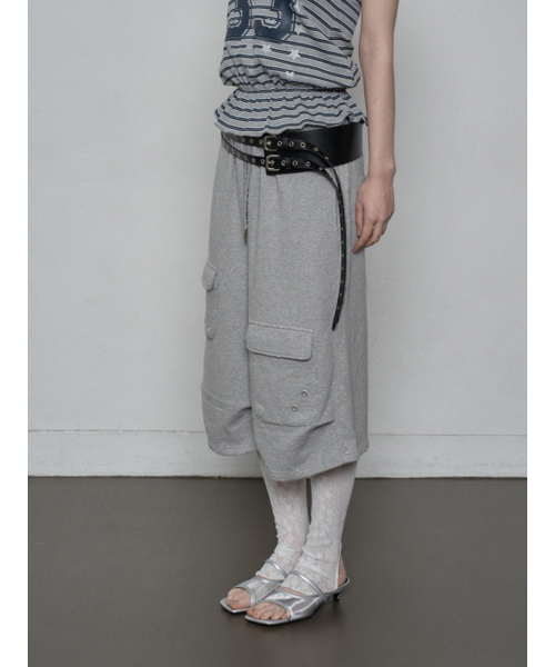 SETUP-EXE(セットアップイーエックスイー)の「PUNCHING BERMUDA SWEATPANTS / MELANGE GRAY(その他パンツ・レディース・その他・OS)」の1枚目の写真