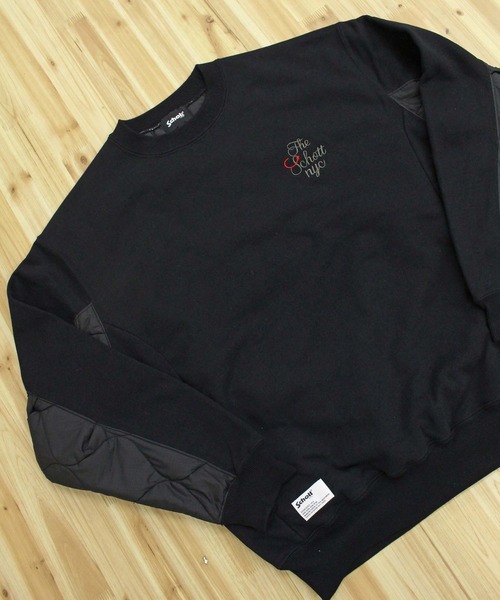Schott(ショット)の「QUILTED COMBI. CREW SWEAT(スウェット・メンズ・オートミール/グレイッシュブルー/ブラック・L/M/XXL/XL)」の6枚目の写真