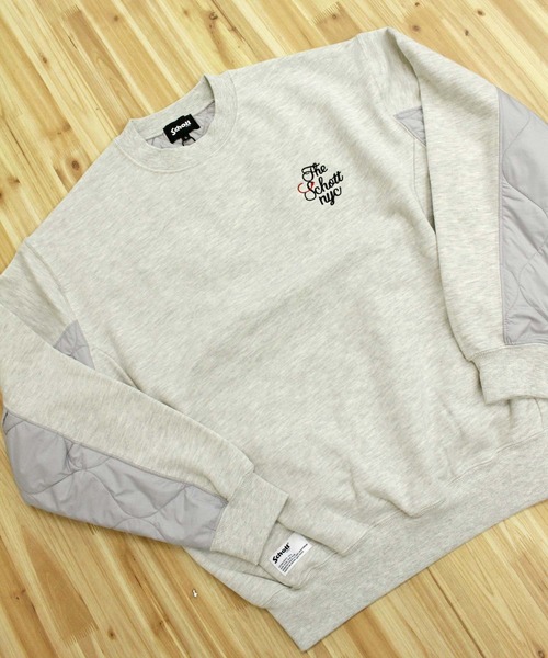 Schott(ショット)の「QUILTED COMBI. CREW SWEAT(スウェット・メンズ・オートミール/グレイッシュブルー/ブラック・L/M/XXL/XL)」の10枚目の写真