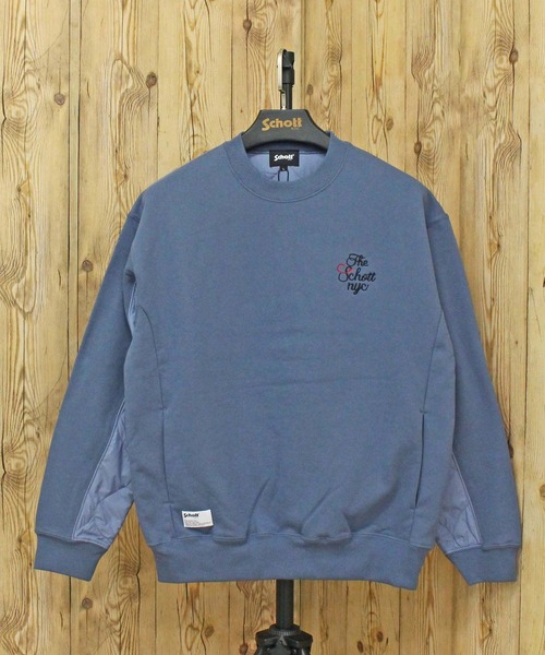 Schott(ショット)の「QUILTED COMBI. CREW SWEAT(スウェット・メンズ・オートミール/グレイッシュブルー/ブラック・L/M/XXL/XL)」の12枚目の写真