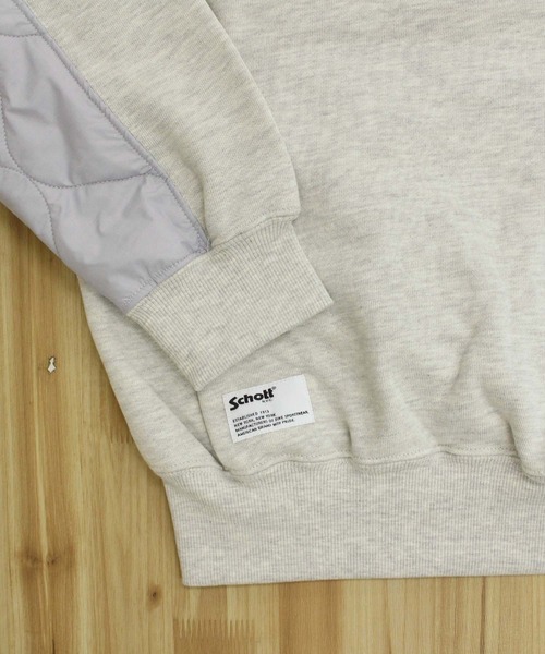 Schott(ショット)の「QUILTED COMBI. CREW SWEAT(スウェット・メンズ・オートミール/グレイッシュブルー/ブラック・L/M/XXL/XL)」の18枚目の写真
