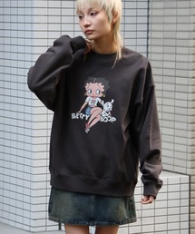 【VISION STREET WEAR/ヴィジョンストリートウェア】×【BETTY BOOP/べティブ－プ】クルーネック スウェット トレーナー