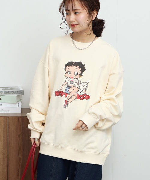 VISION STREET WEAR（ヴィジョンストリートウェア）の「【VISION STREET WEAR/ヴィジョンストリートウェア】×【BETTY BOOP/べティブ－プ】クルーネック スウェット トレーナー（スウェット・メンズ・チャコールグレー/オフホワイト/ライトグレー・M/L/LL）」の14枚目の写真