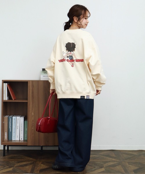 VISION STREET WEAR（ヴィジョンストリートウェア）の「【VISION STREET WEAR/ヴィジョンストリートウェア】×【BETTY BOOP/べティブ－プ】クルーネック スウェット トレーナー（スウェット・メンズ・チャコールグレー/オフホワイト/ライトグレー・M/L/LL）」の19枚目の写真