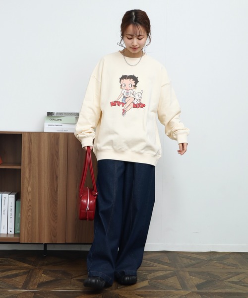 VISION STREET WEAR（ヴィジョンストリートウェア）の「【VISION STREET WEAR/ヴィジョンストリートウェア】×【BETTY BOOP/べティブ－プ】クルーネック スウェット トレーナー（スウェット・メンズ・チャコールグレー/オフホワイト/ライトグレー・M/L/LL）」の17枚目の写真