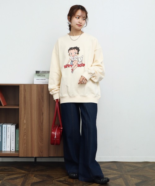 VISION STREET WEAR（ヴィジョンストリートウェア）の「【VISION STREET WEAR/ヴィジョンストリートウェア】×【BETTY BOOP/べティブ－プ】クルーネック スウェット トレーナー（スウェット・メンズ・チャコールグレー/オフホワイト/ライトグレー・M/L/LL）」の18枚目の写真