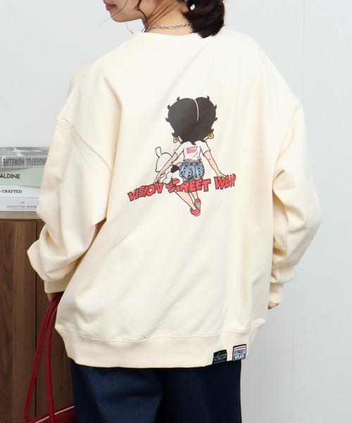 VISION STREET WEAR（ヴィジョンストリートウェア）の「【VISION STREET WEAR/ヴィジョンストリートウェア】×【BETTY BOOP/べティブ－プ】クルーネック スウェット トレーナー（スウェット・メンズ・チャコールグレー/オフホワイト/ライトグレー・M/L/LL）」の16枚目の写真