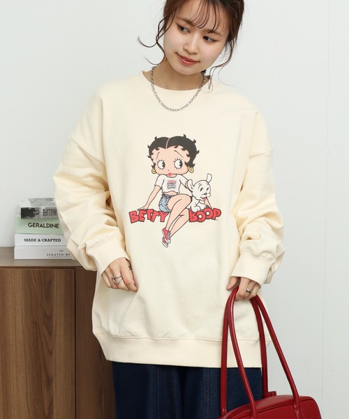 VISION STREET WEAR（ヴィジョンストリートウェア）の「【VISION STREET WEAR/ヴィジョンストリートウェア】×【BETTY BOOP/べティブ－プ】クルーネック スウェット トレーナー（スウェット・メンズ・チャコールグレー/オフホワイト/ライトグレー・M/L/LL）」の15枚目の写真