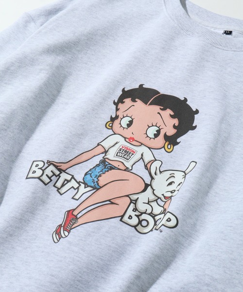 VISION STREET WEAR（ヴィジョンストリートウェア）の「【VISION STREET WEAR/ヴィジョンストリートウェア】×【BETTY BOOP/べティブ－プ】クルーネック スウェット トレーナー（スウェット・メンズ・チャコールグレー/オフホワイト/ライトグレー・M/L/LL）」の8枚目の写真