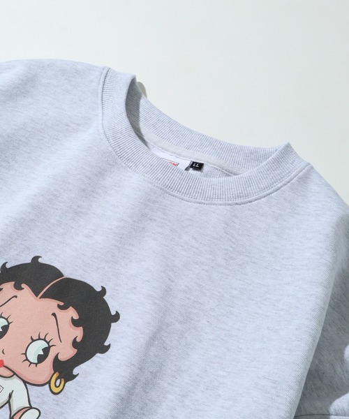 VISION STREET WEAR（ヴィジョンストリートウェア）の「【VISION STREET WEAR/ヴィジョンストリートウェア】×【BETTY BOOP/べティブ－プ】クルーネック スウェット トレーナー（スウェット・メンズ・チャコールグレー/オフホワイト/ライトグレー・M/L/LL）」の7枚目の写真