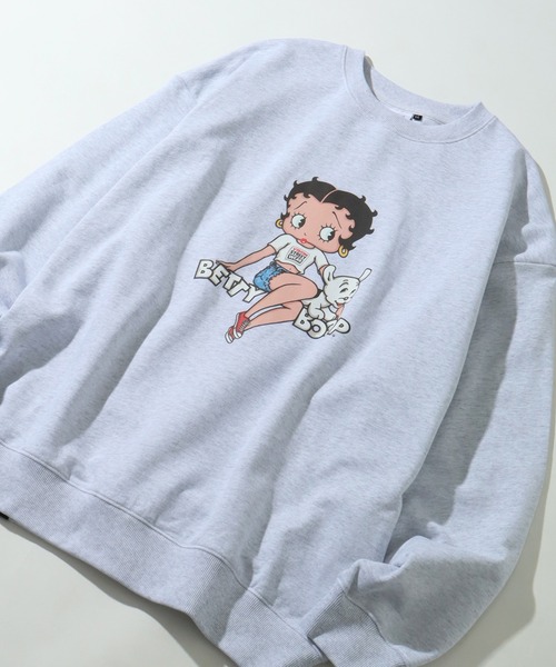 VISION STREET WEAR（ヴィジョンストリートウェア）の「【VISION STREET WEAR/ヴィジョンストリートウェア】×【BETTY BOOP/べティブ－プ】クルーネック スウェット トレーナー（スウェット・メンズ・チャコールグレー/オフホワイト/ライトグレー・M/L/LL）」の5枚目の写真