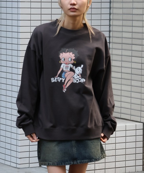 VISION STREET WEAR（ヴィジョンストリートウェア）の「【VISION STREET WEAR/ヴィジョンストリートウェア】×【BETTY BOOP/べティブ－プ】クルーネック スウェット トレーナー（スウェット・メンズ・チャコールグレー/オフホワイト/ライトグレー・M/L/LL）」の20枚目の写真