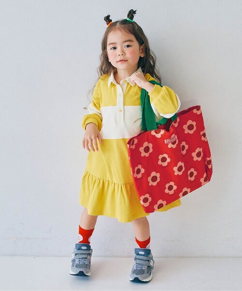 p.premier（ピードットプルミエ）の「ヘビロテしたい総柄レッスンバッグ（トートバッグ・キッズ・ブラック/オフホワイト/レッド/イエロー・FREE）」の7枚目の写真