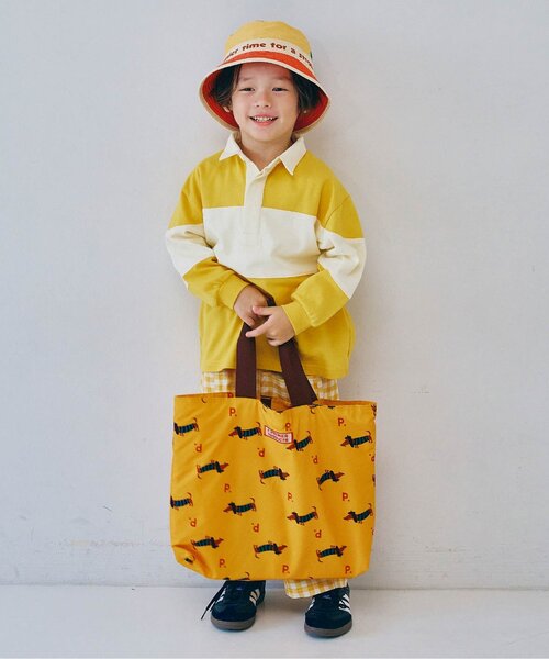 p.premier（ピードットプルミエ）の「ヘビロテしたい総柄レッスンバッグ（トートバッグ・キッズ・ブラック/オフホワイト/レッド/イエロー・FREE）」の9枚目の写真