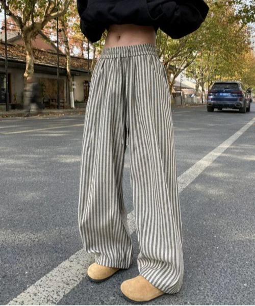 NOWLE（ノウル）の「【NOWLE】リラックスフィット ストライプ イージーパンツ（その他パンツ・メンズ・グレー/ブラック・LARGE/MEDIUM/SMALL）」の6枚目の写真