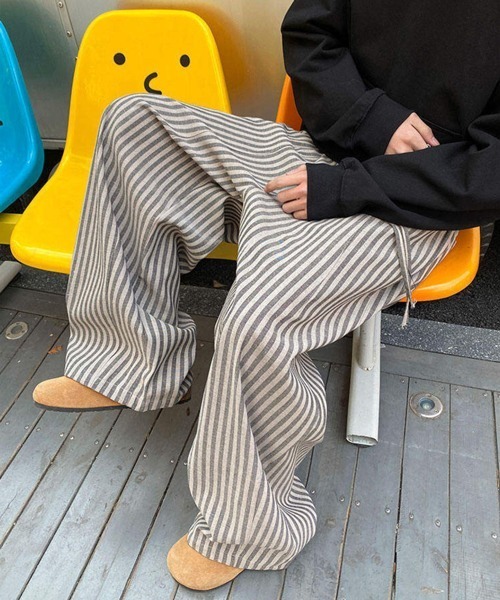 NOWLE（ノウル）の「【NOWLE】リラックスフィット ストライプ イージーパンツ（その他パンツ・メンズ・グレー/ブラック・LARGE/MEDIUM/SMALL）」の13枚目の写真